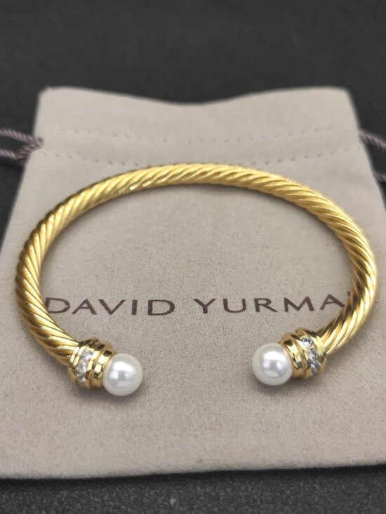 David Yurman. Jewelry - David Yurman 5mm Gold Diamond Pearl Bangle